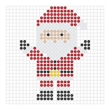 Weihnachtsmann Bügelperlen Vorlage